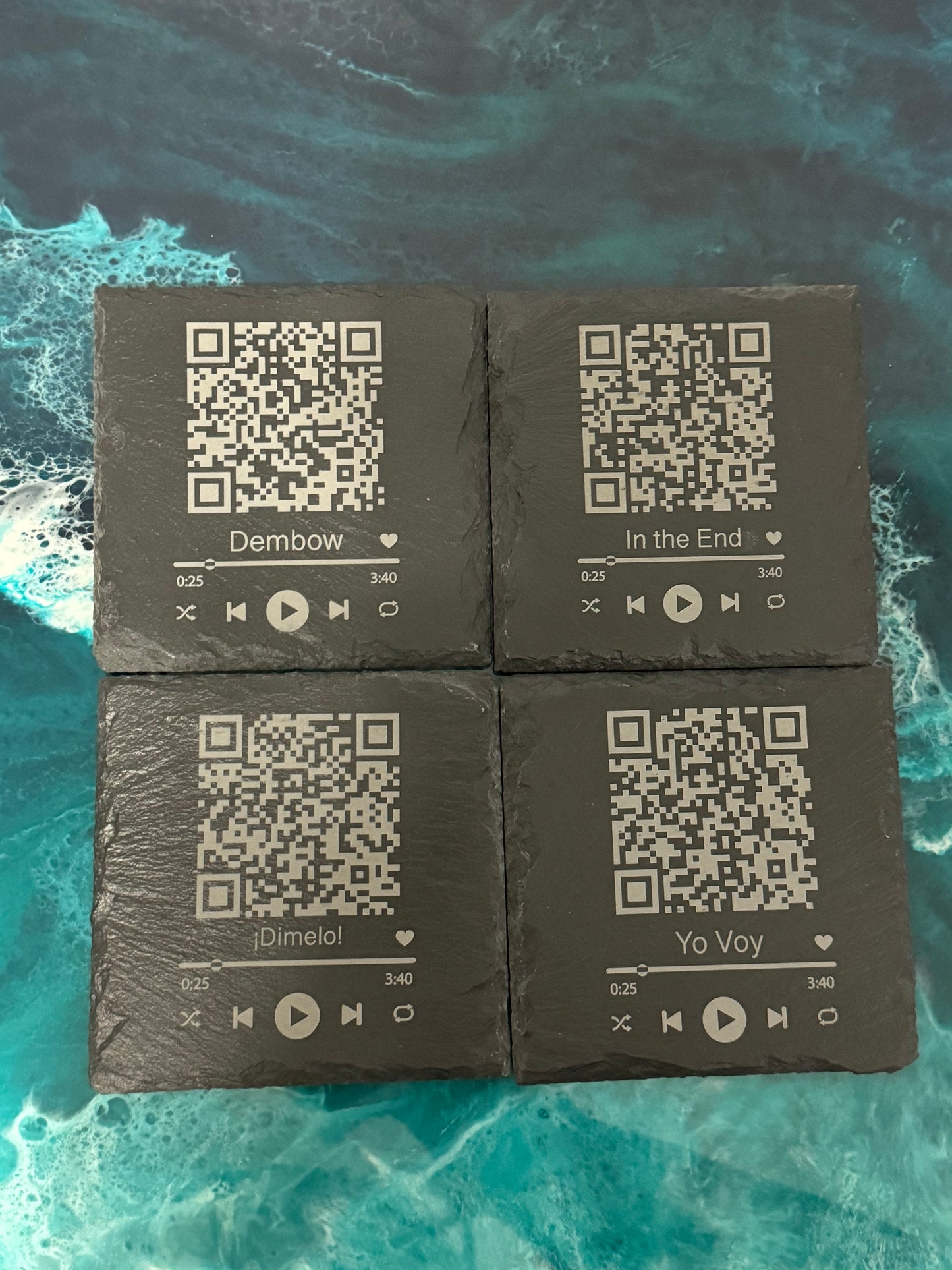 Custom Playlist Slate Coasters